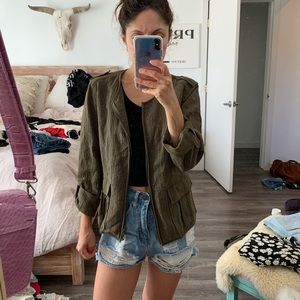 Sanctuary olive green jacket with zipper